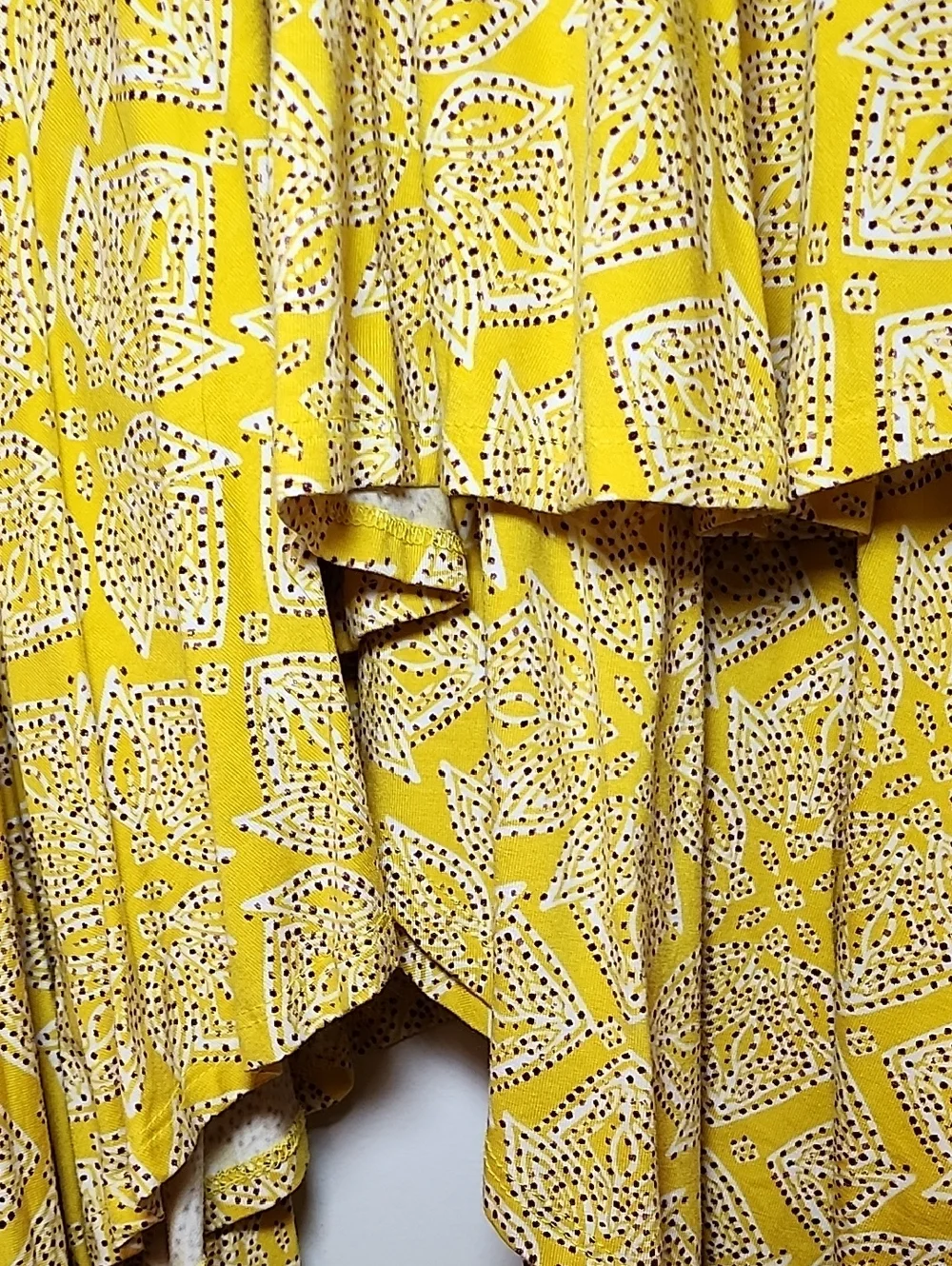 Maeve Anthropologie Fete A-Line Dress Yellow Floral Surplice Stretch Medium